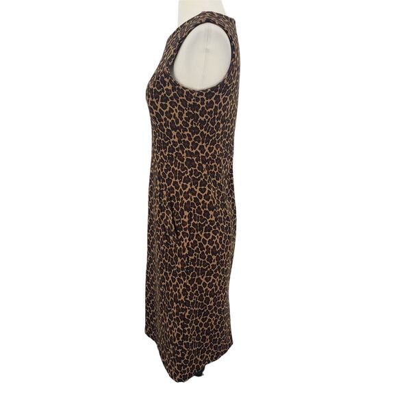 Lands End Leopard Print Stretch Ponte Knit Dress - Picture 3 of 6